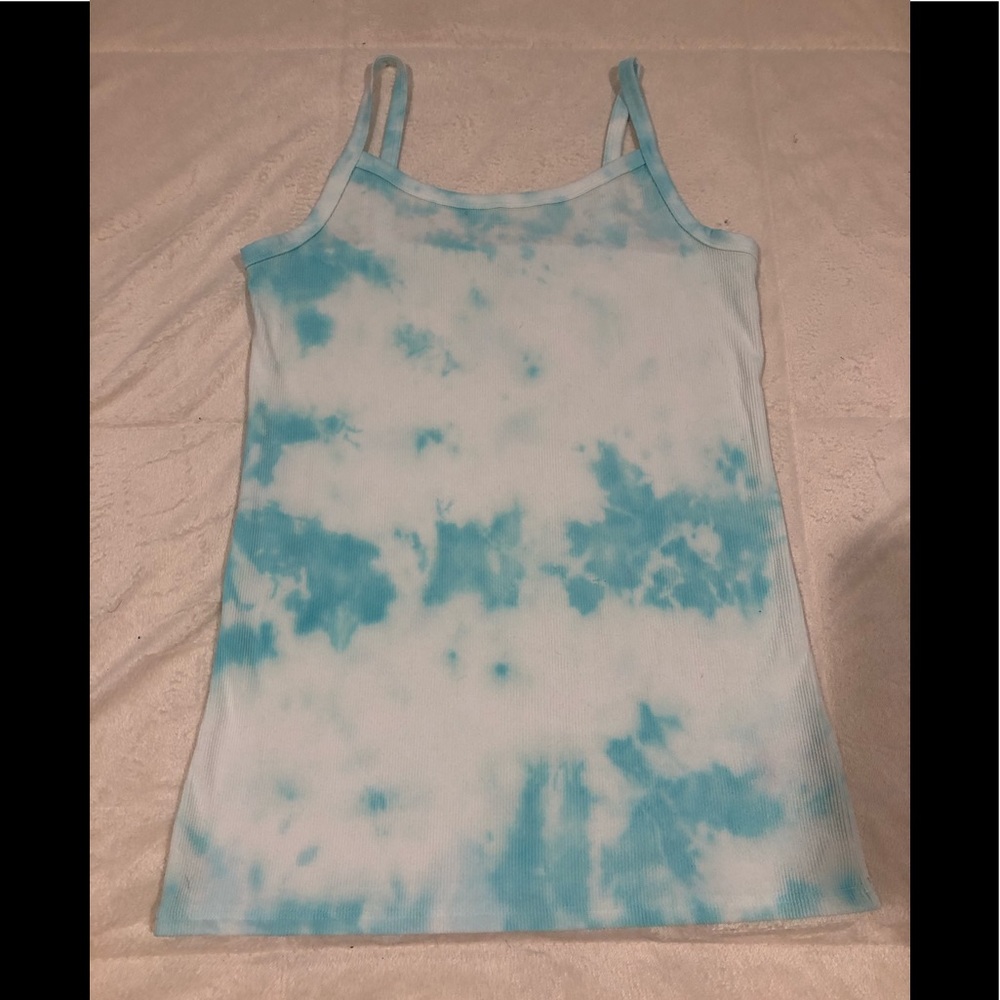 Blue and White Tie Dye Tank